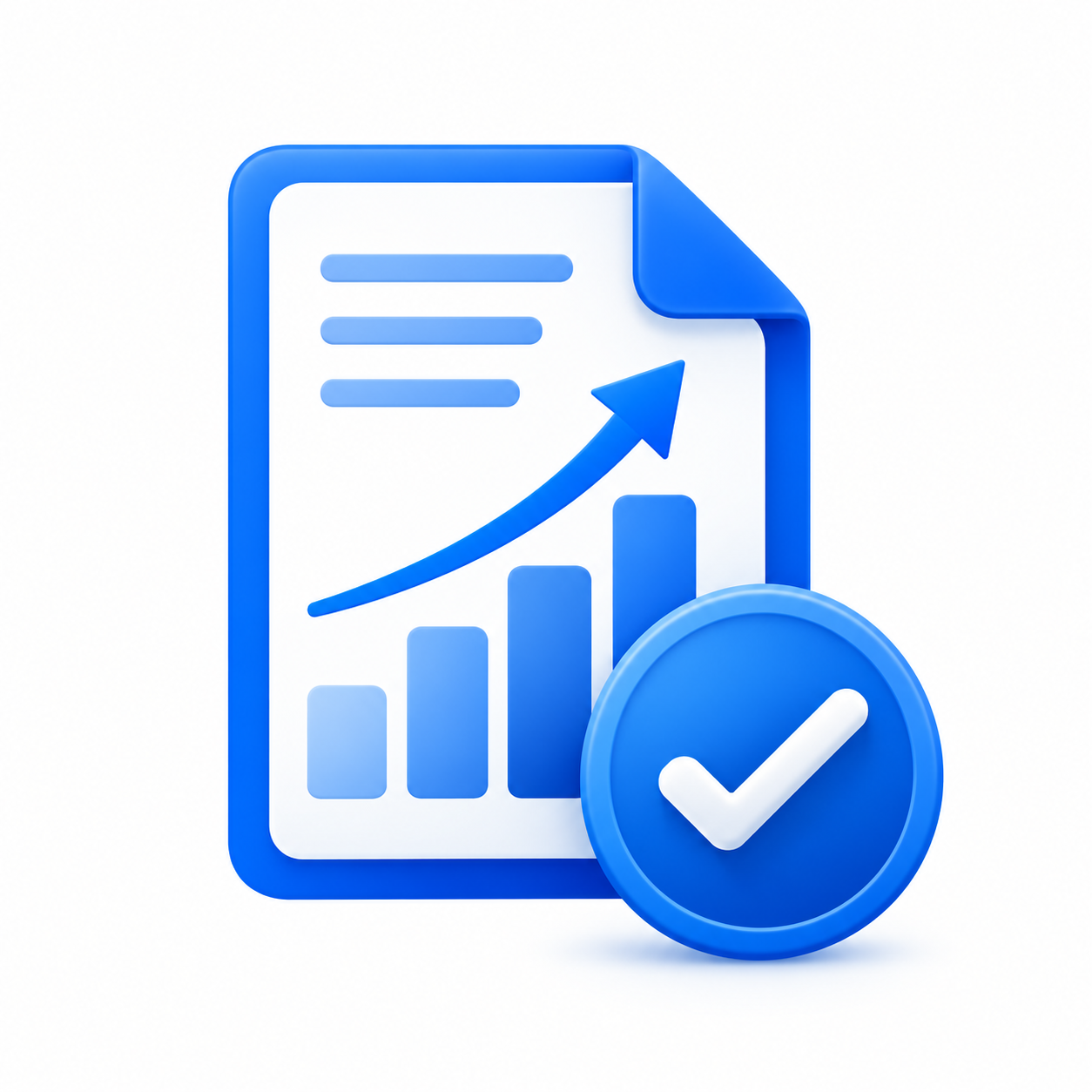Reporting and growth icon — digital marketing results step